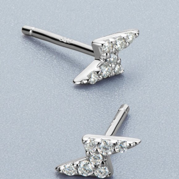 Two-Tone Moissanite Stud Earrings For Women - Picture 5 of 7